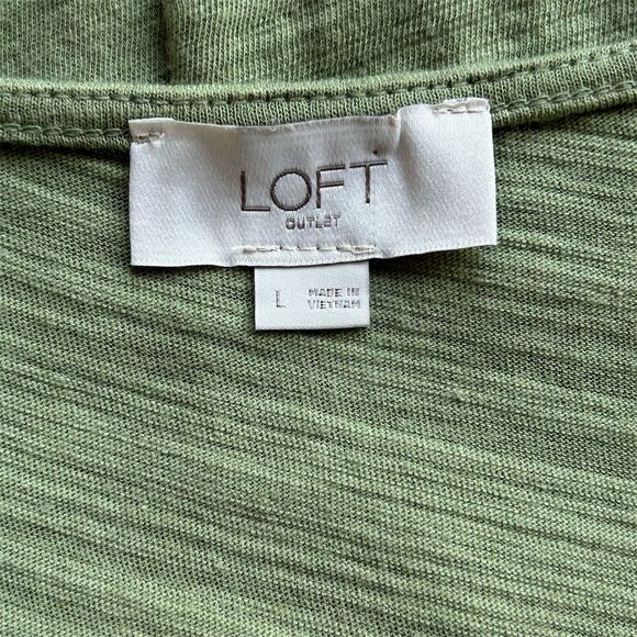 Loft  Women's Green V-Neck Sleeveless Knee Length Dress Size L - Picture 2 of 8